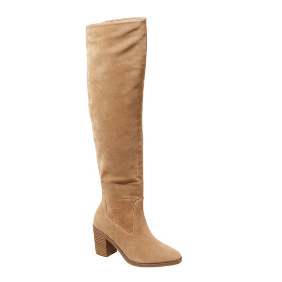 Women's May Over-the-Knee Scrunch Boots - Universal Thread Tan 9.5 - Picture 1 of 6